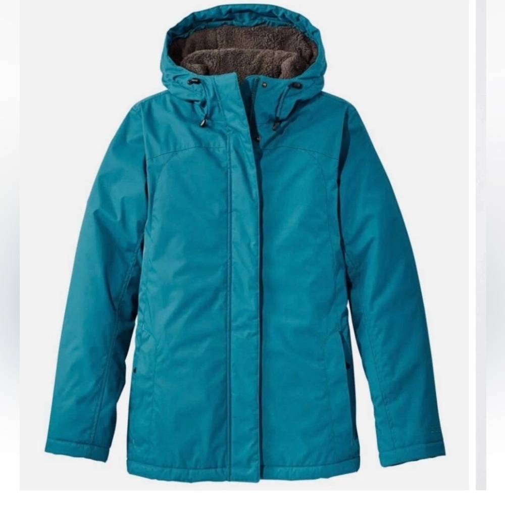 L.L. Bean WOMEN'S HOOD Fleece Lined COAT SIZE: S TEAL